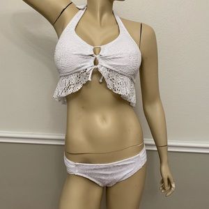 Mossimo white 2 pieces bikini set size L.